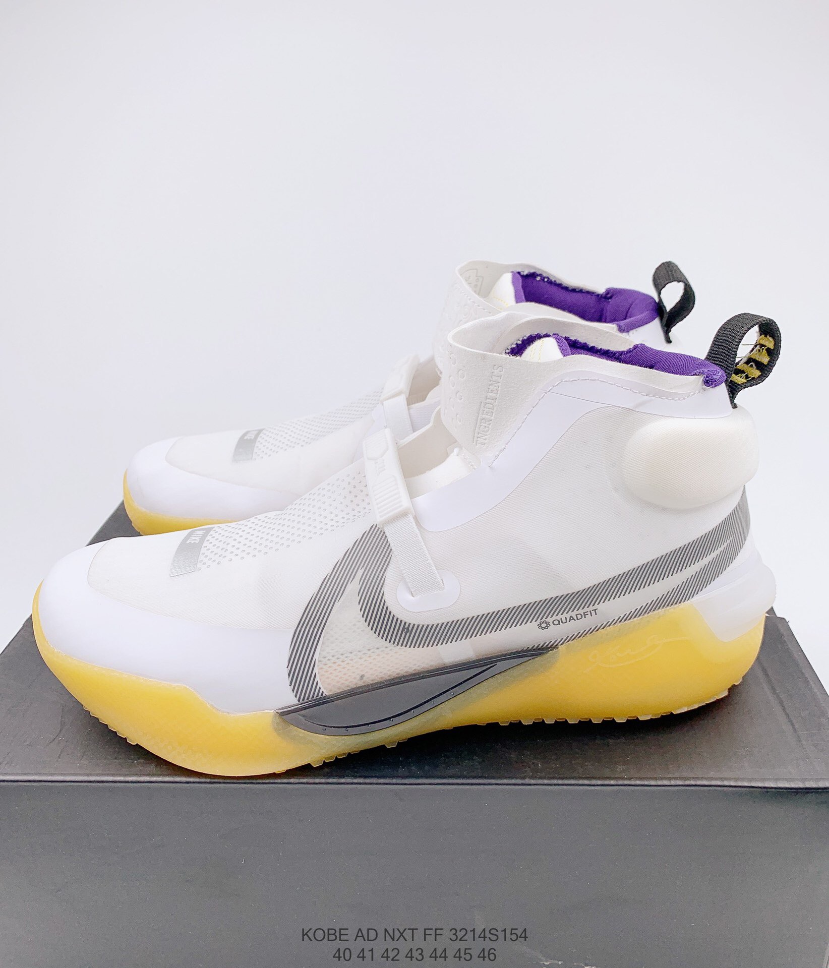 2020 Nike Kobe Bryant AD NXT FF White Purple Yellow - Click Image to Close